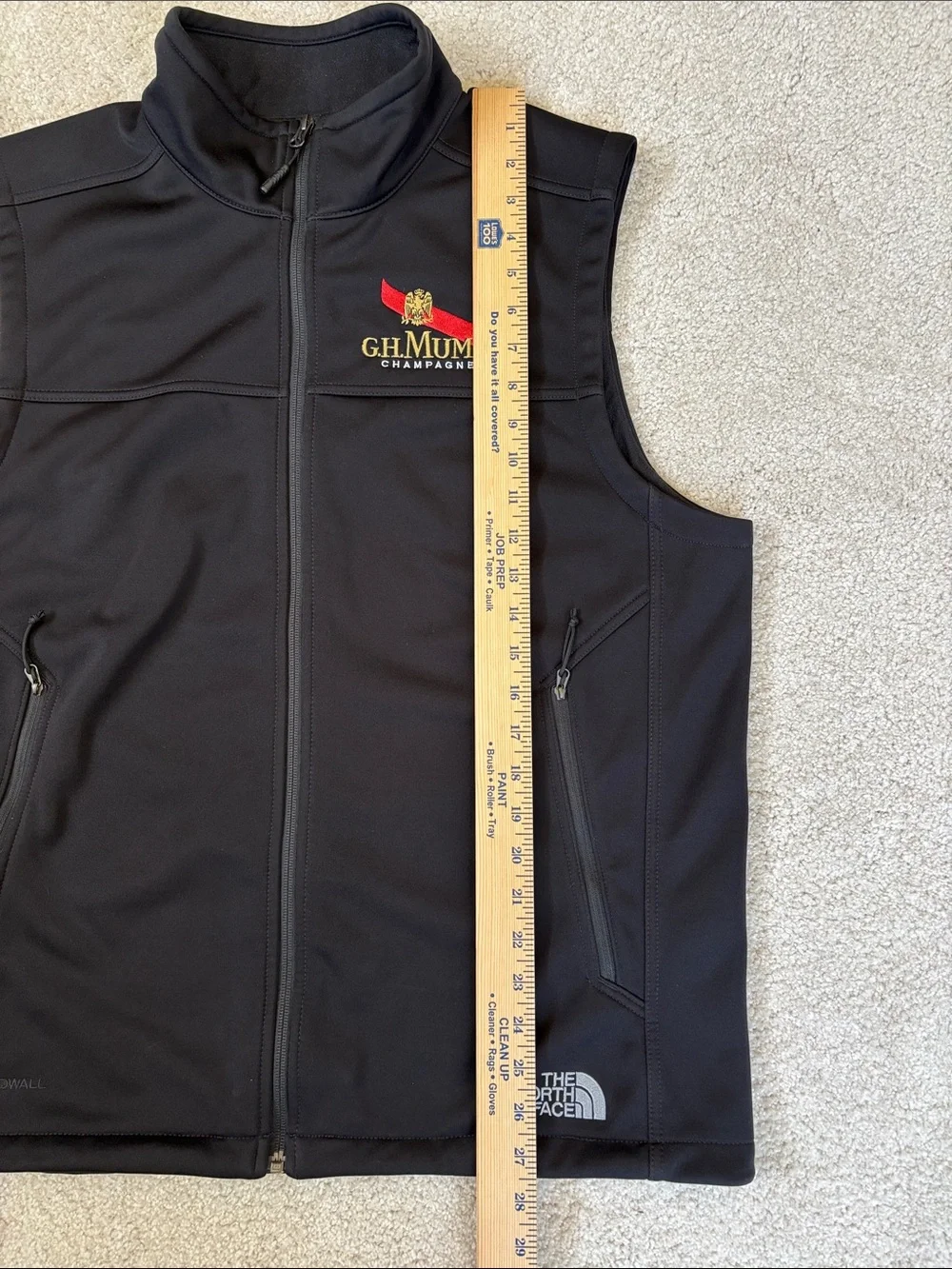 North Face Windwall Soft Shell Black Vest Outdoor Full Zip Men’s Size Large NEW